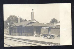 RPPC WEBSTER GROVES MISSOURI RAILROAD DEPOT TRAIN STATION REAL PHOTO POSTCARD