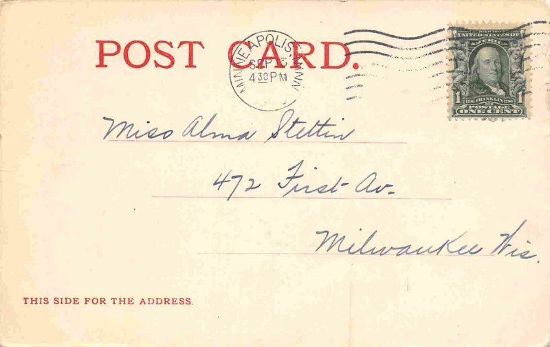 Yachts Sail Boats The Narrows Lake Minnetonka Minnesota 1907c postcard