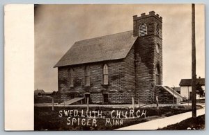 RPPC  Spicer  Minnesota  Swedish Lutheran Church   Real Photo Postcard  1921