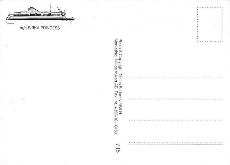 MS Birka Princess Birka Line Ship Unused 