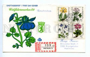 418705 GERMANY BERLIN 1983 year flowers registered real posted First Day COVER