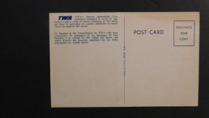 Mint Airline Postcard TWA Trans World Airlines Plane Constellation in Flight