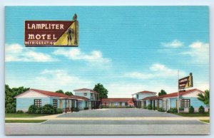 PHOENIX, AZ Arizona ~ Roadside LAMPLITER MOTEL c1950s Linen Postcard