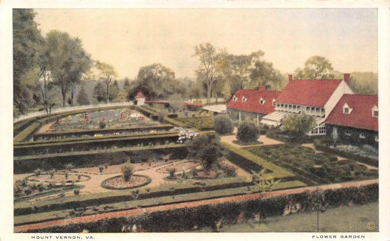 MOUNT VERNON, VA Virginia  PLANTATION HOME & GARDENS~Bird's Eye c1920's Postcard