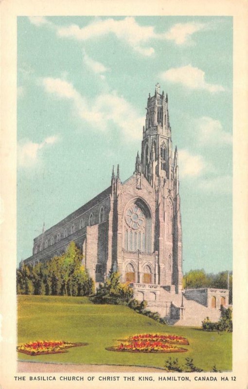 HAMILTON, Ontario Canada    THE BASILICA CHURCH OF CHRIST THE KING     Postcard