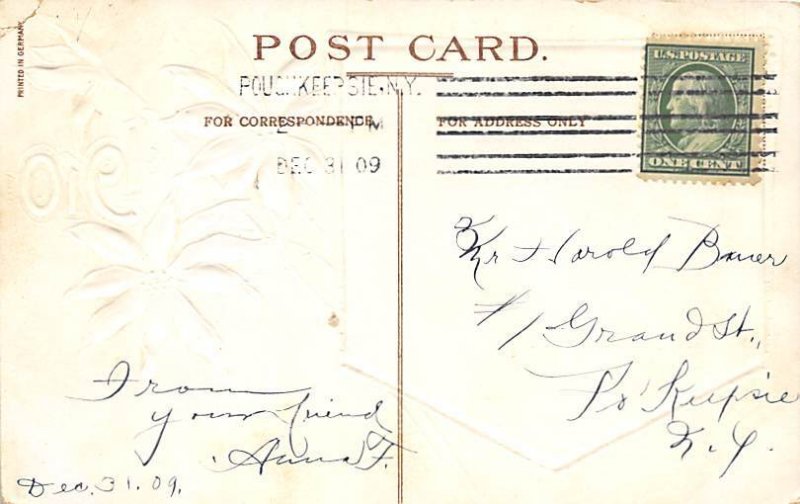 Happy New Year Year Date 1910 Postcard