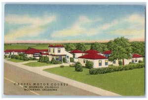 c1940's Caddel Motor Courts Motel Roadside Woodward Oklahoma OK Vintage Postcard