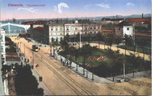 Germany Chemnitz Hauptbahnhof Vintage Postcard 03.18