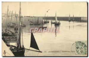 Old Postcard Treport Entree des Pecheurs Boats