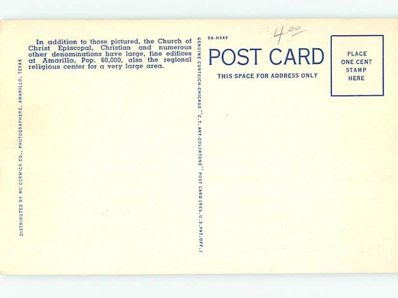 Linen CHURCH SCENE Amarillo Texas TX AD0997