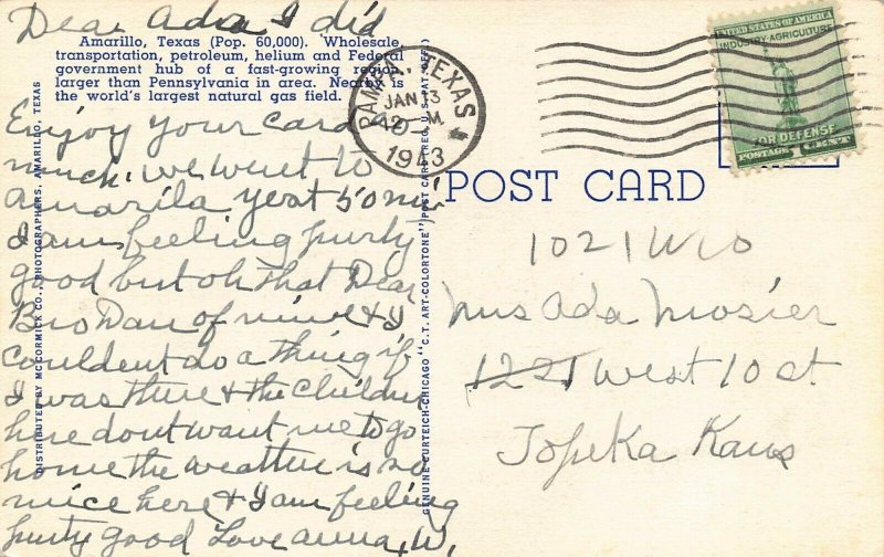 LPS87 AMARILLO Texas LARGE BIG Letter Postcard