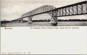 Canada Montreal The Canadian Pacific Railway Bridge Across Vintage Postcard C091