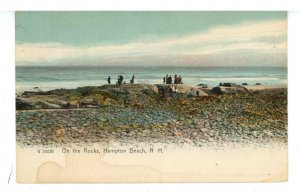 NH - Hampton Beach. On the Rocks  ca 1905     (stain)