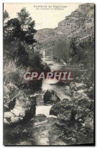 Old Postcard Fontaine de Vaucluse The waterfalls and Sorgue