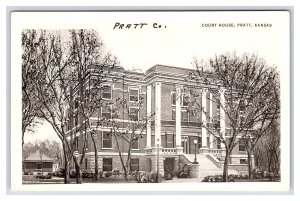 Postcard Court House Pratt Kansas Pratt Co.