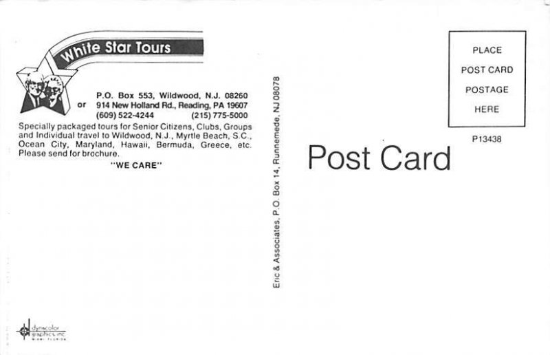White Star Tours Reading, Pennsylvania PA Postcard