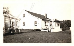 Vintage Postcard House Home Residential Area Wide Lawn Peaceful Community