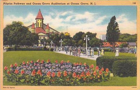 New Jersey Ocean Grove Pilgrim Pathway And Ocean Grove Auditorium At Ocean Grove