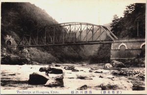 Japan The Bridge at Hozugawa Kyoto Vintage Postcard C051