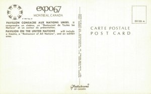 Canada Montreal Expo 67 Pavilion On The United Nations Vintage Postcard 03.58