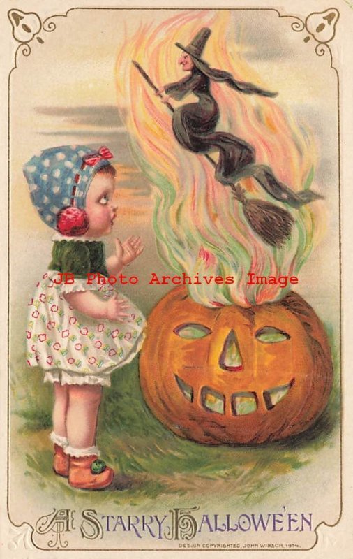 Halloween, Winsch 1914 No WIN01-2, Jason Freixas, Witch Rising from JOL Smoke 
