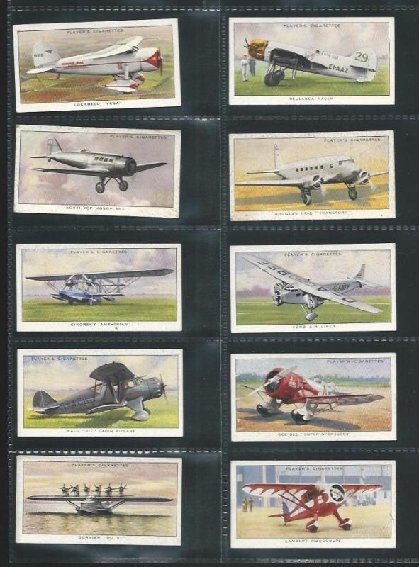 GB 1935 Plane | Aeroplane | Player Cigarettes Cards. Complete Series of 50