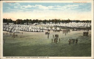 Augusta Georgia GA Camp Hancock Tents & Drill Ground 1920s-30s Postcard