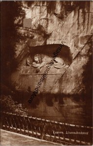 Lion Monument Lucerne Switzerland Postcard PC320