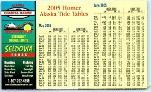 Postcard - 2005 Homer Alaska Tide Tables - Alaska Coastal Marine 