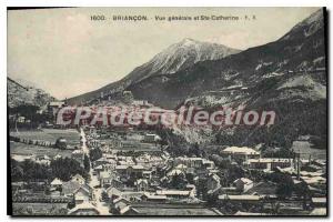 Old Postcard Briancon general view and St. Catherine