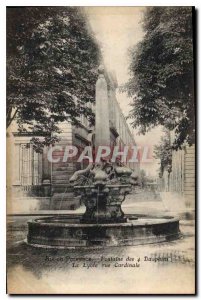 Old Postcard Aix en Provence Fountain of the Dolphins The Lycee 4 rue Cardinale