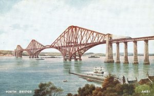 Vintage Postcard Forth Bridge Cantilever Edinburgh UK Valentine & Sons Pub.