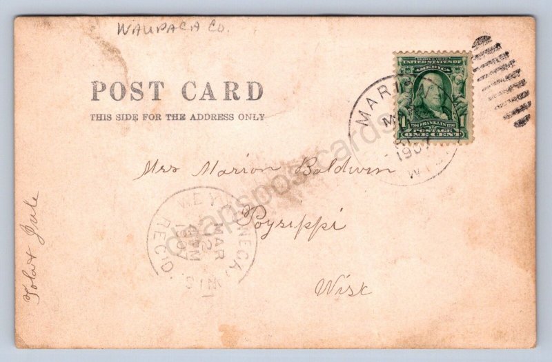 J90/ Big Falls Wisconsin RPPC Postcard c1910 Arndts Store Post Office 101