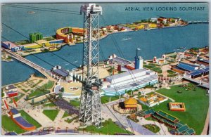 c1930s Chicago, IL Century Progress Expo Aerial Sky Ride Tower Lake A87