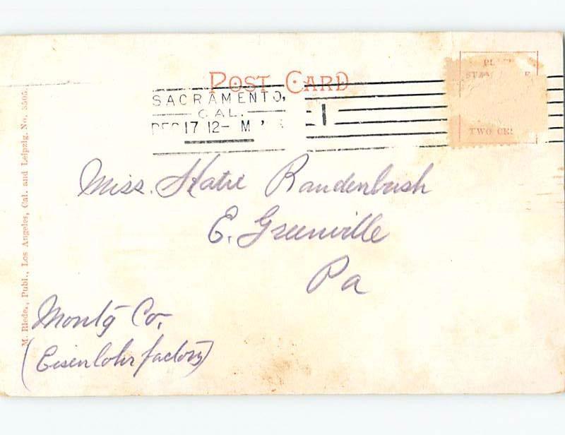 Pre-1907 SHADY WALK Postmarked Sacramento California CA A1395