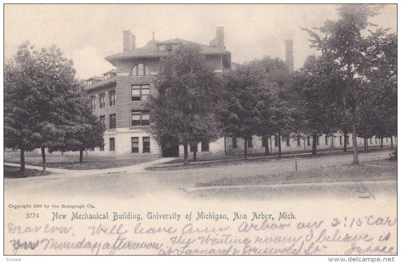 ANN ARBOR, Michigan, PU-1906; New Mechanical Building, University Of Michigan