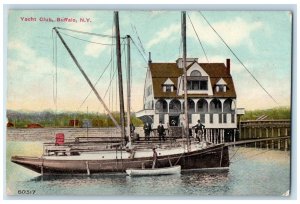1910 Yacht Club And Boat Scene Buffalo New York NY Posted Antique Postcard