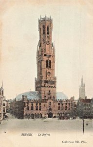 BRUGES BELGIUM~LE BEFFROI~1900s TINTED PHOTO POSTCARD