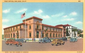 Vintage Postcard United States Post Office Public Building San Jose California