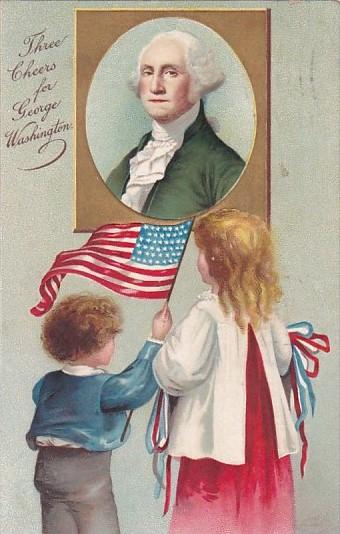 George Washington Children Waving Flag 1909