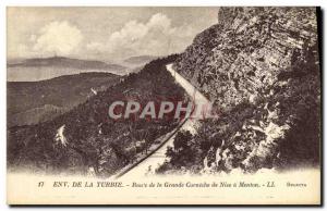 Postcard Old Env La Turbie Route Grande Corniche Nice Menton