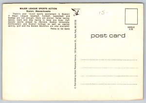 Boston Red Sox   Celtics  Bruins  Patriots   Massachusetts  Postcard
