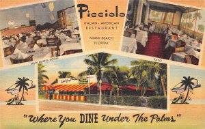 Miami Beach Florida Picciolo Italian Restaurant, Multi-View Linen PC U10893