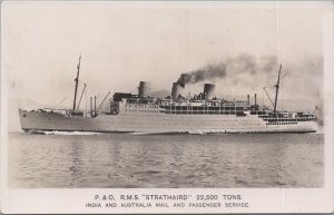 RPPC Postcard P 7 O RMS Strathaird India Australia Mail + Passenger Service