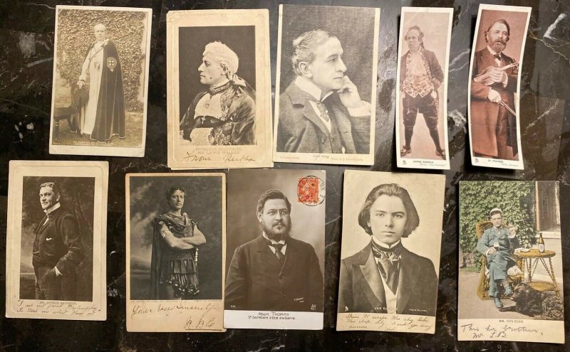 10 England Real Picture postcard Cover British Actors Lewis Walle Collection Lot