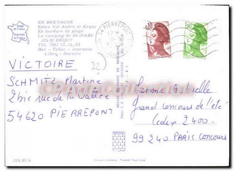 Postcard Modern ERQUY Camping Saint-Pabu