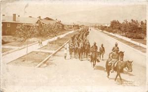 C37/ El Paso Texas Tx Real Photo RPPC Postcard c1915 Military Parade Infantry