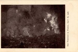 CA - San Francisco. April 1906 Earthquake & Fire. City in Flames, Bird's Eye ...