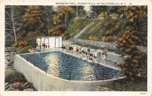 J55/ Catskills New York Postcard c1940 Swimming Pool Haines Falls 42