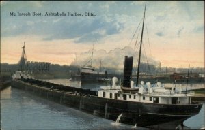 Ashtabula OH McIntosh Boat Cargo or Tanker Ship c1910 Postcard